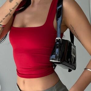 BACK IN TIME TOP RED